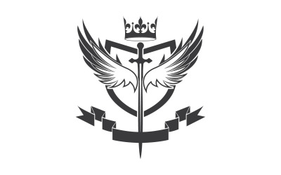Ikona logo miecza skrzydłowego i króla koronnego v26