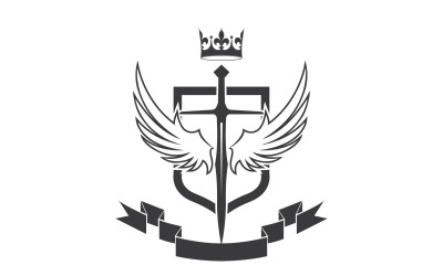 Ikona logo miecza skrzydłowego i króla koronnego v34