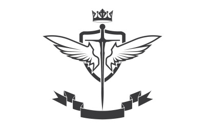 Ikona logo miecza skrzydłowego i króla koronnego v40