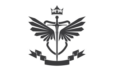 Ikona logo miecza skrzydłowego i króla koronnego v47