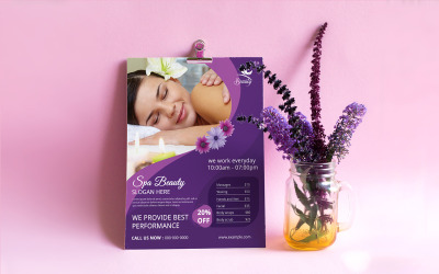 Afdrukbare spa- en schoonheidssalon flyer-sjabloon