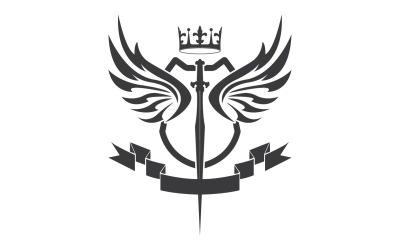 Ikona logo miecza skrzydłowego i króla koronnego v62