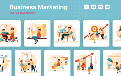 M251_ Pakiet ilustracji marketingowych dla biznesu