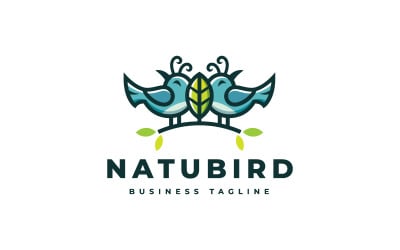 Modèle de logo d&amp;#39;oiseau nature couple