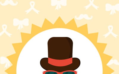 7 Movember Time Vector Illustration