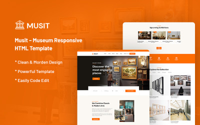 Musit — адаптивный шаблон веб-сайта для музеев