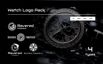 Revered Timepiece – Stilvolle, einzigartige Uhr-Logo-Paket-Vorlage