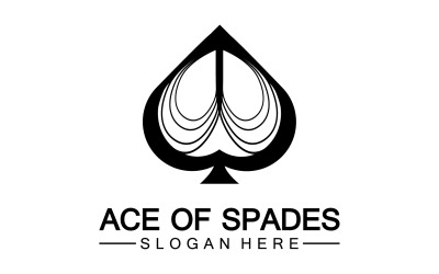 Modello vettoriale logo icona carta Ace v26