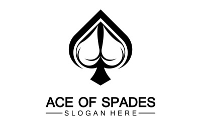 Modello vettoriale logo icona carta Ace v35