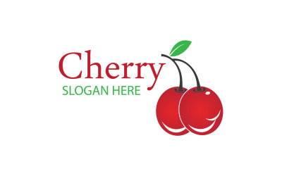 Chery fruits logo icon vector v14