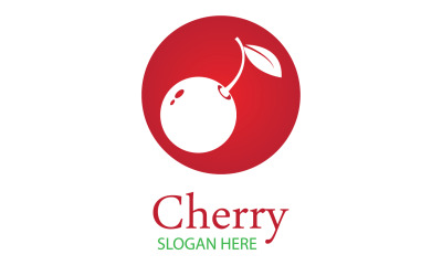 Chery frutas logo icono vector v26