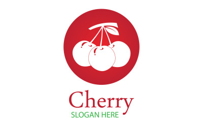 Ikona logo owoców wiśni, wektor v23