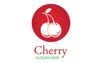 Ikona logo owoców wiśni, wektor v36