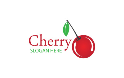 Vettore dell&amp;#39;icona del logo dei frutti di ciliegio v12