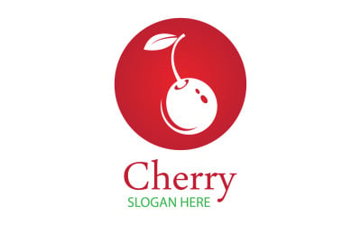 Vettore dell&amp;#39;icona del logo dei frutti di ciliegio v22