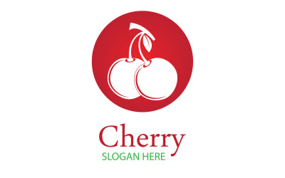 Vettore dell&amp;#39;icona del logo dei frutti di ciliegio v29