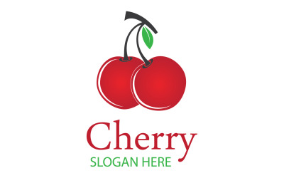 Vettore dell&amp;#39;icona del logo dei frutti di ciliegio v2