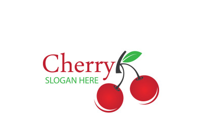 Vettore dell&amp;#39;icona del logo dei frutti di ciliegio v7