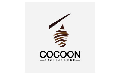 Cocon papillon logo icône vecteur v20