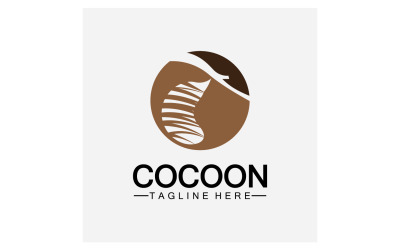 Cocon papillon logo icône vecteur v39