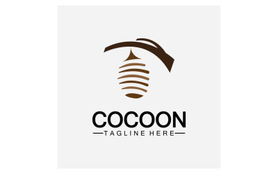 Cocon papillon logo icône vecteur v7