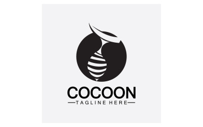 Cocoon butterfly logo ikon vektor v22