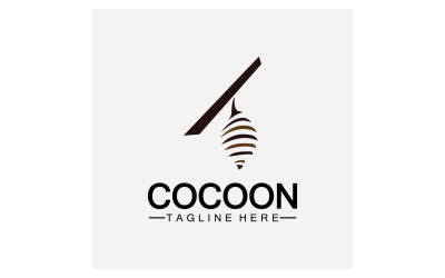 Cocoon fjäril logotyp ikon vektor v15