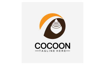 Cocoon fjäril logotyp ikon vektor v35