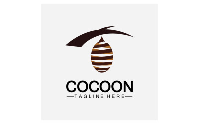 Cocoon pillangó logó ikon vektor v19