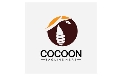 Cocoon pillangó logó ikon vektor v27
