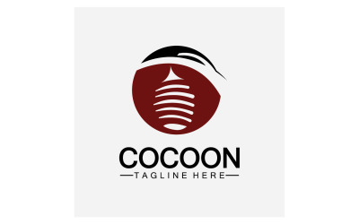 Cocoon pillangó logó ikon vektor v34