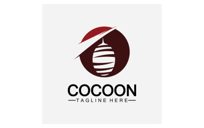 Cocoon pillangó logó ikon vektor v37