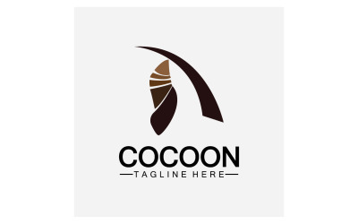 Cocoon pillangó logó ikon vektor v3