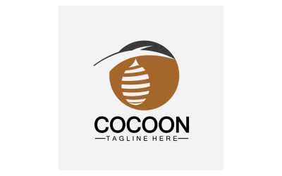 Cocoon pillangó logó ikon vektor v42