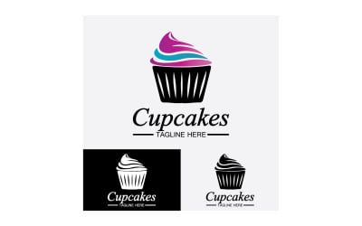 Cupcake cibo icona logo vettoriale v14