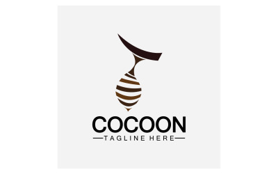 Vetor de ícone do logotipo da borboleta Cocoon v14