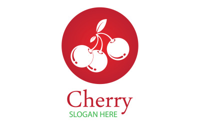 Vettore dell&amp;#39;icona del logo dei frutti di ciliegio v24