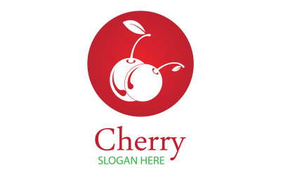Vettore dell&amp;#39;icona del logo dei frutti di ciliegio v33