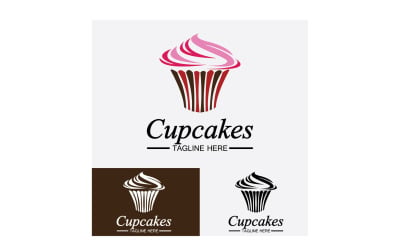 Vettore dell&amp;#39;icona del logo dell&amp;#39;alimento cupcake v4