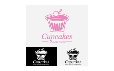 Cupcake gıda logo simge vektör v49