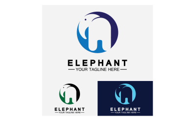 Elefánt állatok logó vektor v3