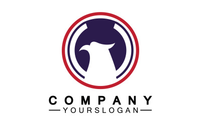 Testa d&amp;#39;aquila uccello falco logo vettoriale v10