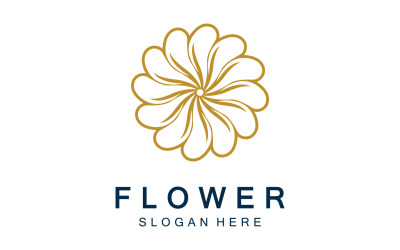Plantilla vectorial del logotipo del icono de flor v17