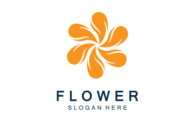 Plantilla vectorial del logotipo del icono de flor v7