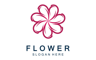 Plantilla vectorial del logotipo del icono de flor v9