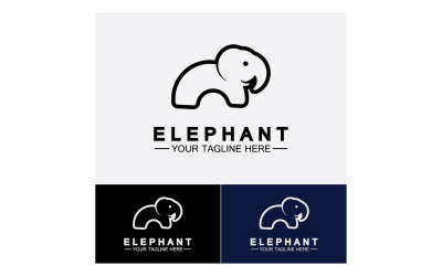 Vector de logotipo de animales elefante v46