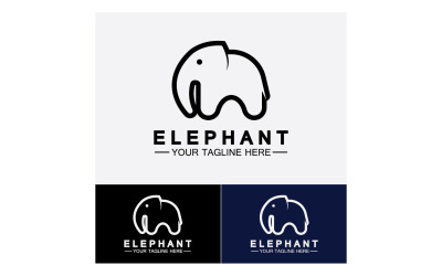 Vector de logotipo de animales elefante v47