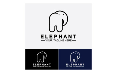 Vector de logotipo de animales elefante v48