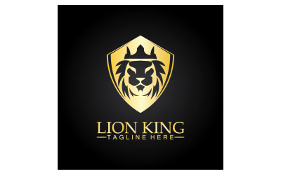 Aslan kalkanı logo vektör şablonu v4
