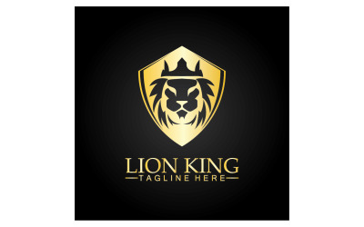 Lion shiel  logo vector template v4